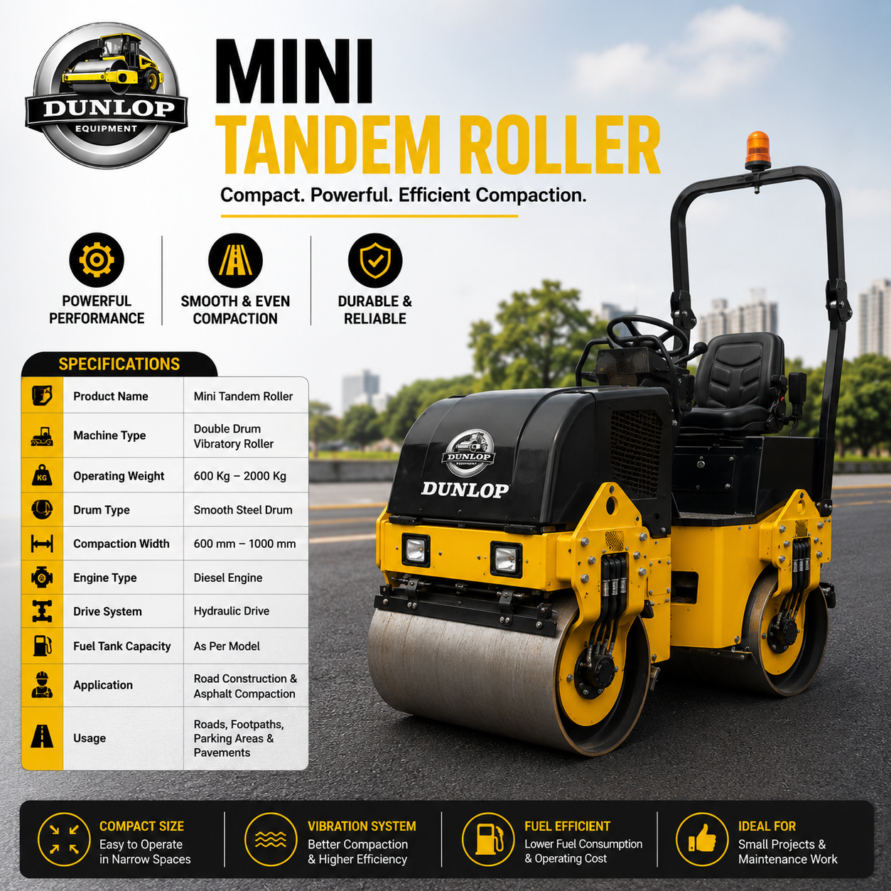 Mini Road Roller Price | Compact Road Compaction Machine